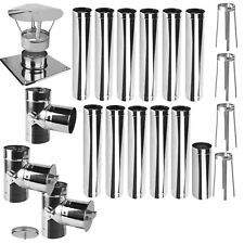 Edelstahl Schornstein Kamin Sanierung Bausatz einwandig 100 120 130 150 Set EW18