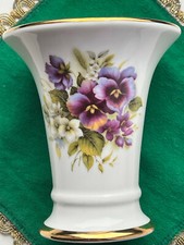 Dekorative Porzellan Vase KLEIBER REGNITZLOSAU BAVARIA Goldrand Blumen N302/10