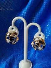 Ohrclip vergoldet/schwarz m. Kristallsteinen  Pierre Lang