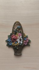 Altes Wachsbild, Relief, Blumenkorb