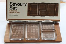 Tablett Teak denmark 60er Lüthje wood Schalen Anbiet SET Dänemark vintage 60s