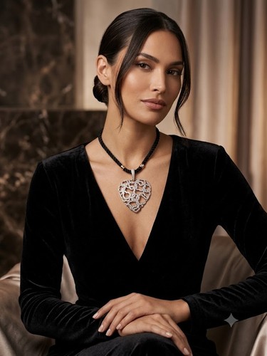 Statement collier kette herz - collier,