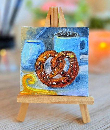 Brezel mit kaffee - kaffee, 7x7