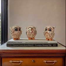 3er Set Eulen Deko Figuren