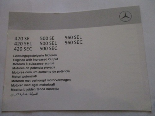 Benz w126 126 broschüre - w126, w