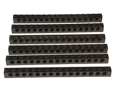 6 x LEGO Technik Lochbalken 1x16 #3703 Schwarz