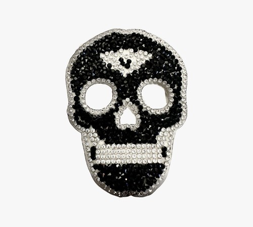 Totenkopf strass schwarz - totenkopf,