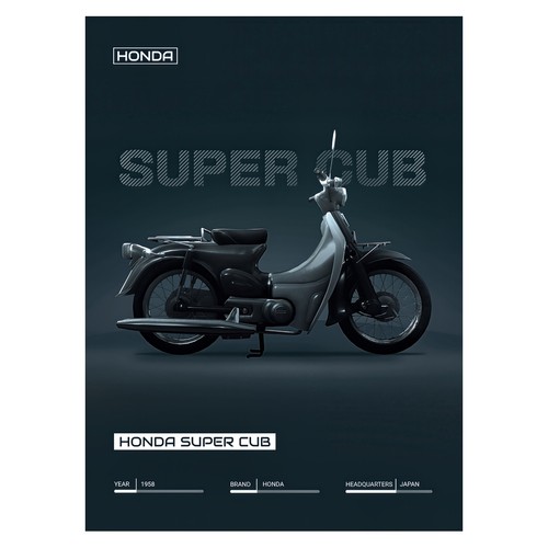 Honda super cub - honda, poster