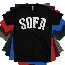 SOFA SAN JOSE T-SHIRT Santa Clara Kalifornien USA Retro Uni Heimatstadt Geschenk