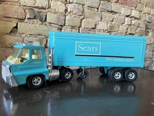 1970's PRESSED STEEL SEARS ROEBUCK TRACTOR TRAILER SEMI TRUCK LKW Auflieger XXL