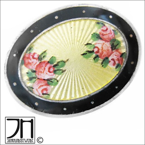Jugendstil emaille brosche - jugendstil,