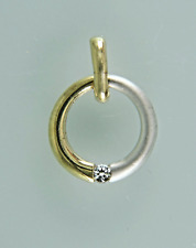 Anhänger, Kettenanhänger, Goldanhänger,  Diamant, in bicolor Gold 333/ooo