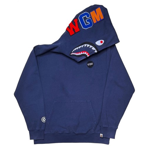 2xl bape navy pullover shark - bape,