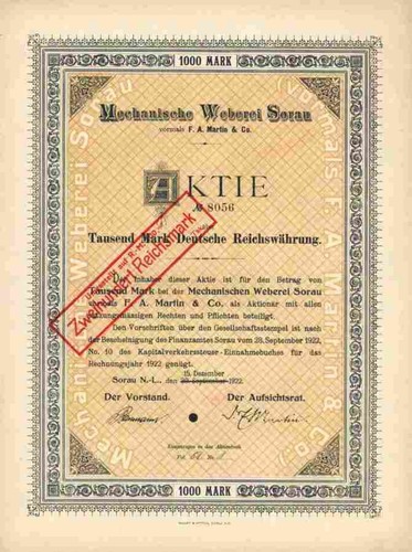 Mechanische weberei sorau - mechanische, f
