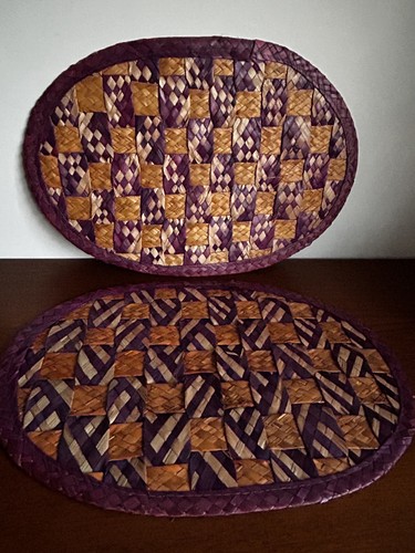 Vintage gewebter raffia bunt - raffia,