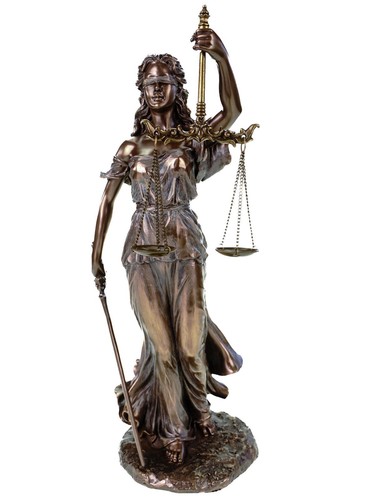 Justitia figur 34cm bronzierte - justitia,