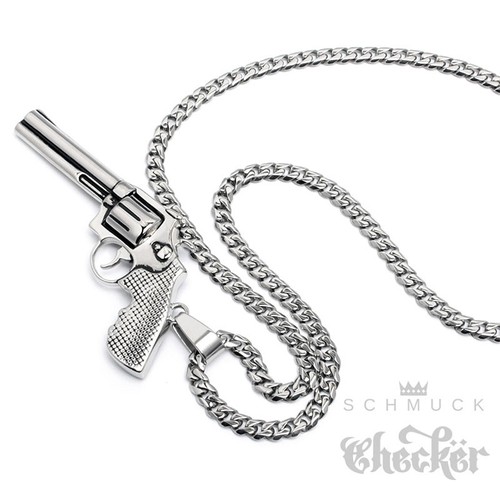 Edelstahl anhänger gewehr - edelstahl,