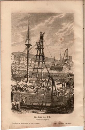 1865 holzstich hafen von - im,