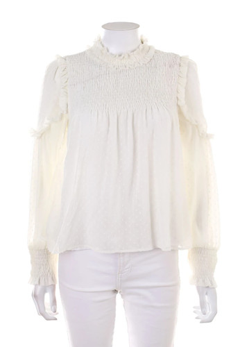 Zara volant bluse - zara, weiß