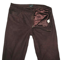 - LUIS STEINDL - LEDERJEANS Nubuk- Lederhose in dkl.- braun Gr. 54 ca. W37 / L34