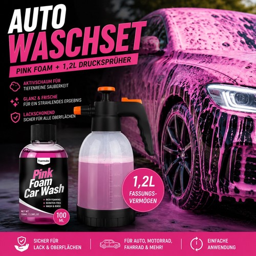 Auto waschset pink foam - pink,