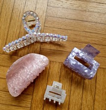 4er Set Haarspangen, Haarklammer Strass Marmor