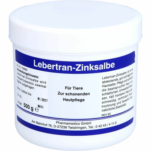 Lebertran zinksalbe vet 500 - lebertran, g