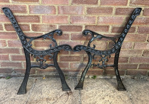 Vintage gusseisen gartenbank - gusseisen,