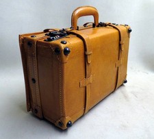 KOFFER Reisekoffer ANTIK Lederkoffer RARITÄT Leder OLDTIMER Mini KÖFFERCHEN 4120