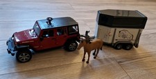 Jeep mit Pferdeanhänger von bruder inkl. Pferd