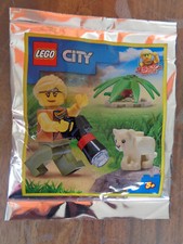 Lego City Minifigur Naturfotograf mit Kamera und Löwenbaby Sammlungsauflösung