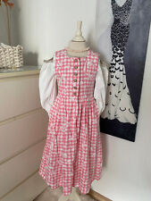 Bärwolf Kinder Mädchen Trachtenkleid Dirndl Rosa Weiß Karo Lang Gr. 116