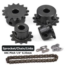 04C 1/4" Kettenrad Kettenräder Ritzel Rollenketten Kettenschloss Zähne 10 - 30