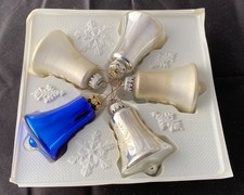 Weihnachtsbaum Christbaum Schmuck Vintage 5 Glocken Cristal GlasBaumschmuck OVP