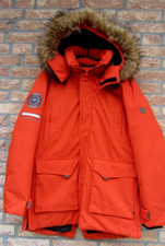  BAUMFUCHS Herren Winter Jacke Gr. L Kapuze mit Kunstfell gefüttert Warm Rot Neu