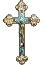 Mikromosaik Italien Kreuz mit Corpus Christi  19 Jh.
