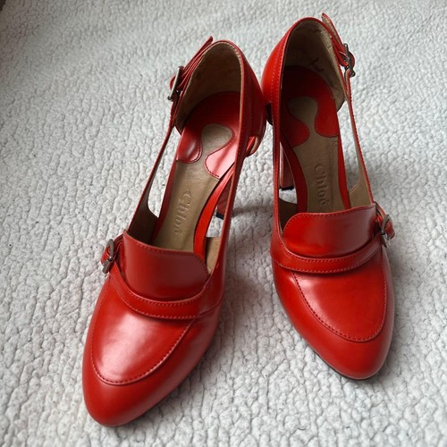 Seltene chloe rote leder pumps - seltene,
