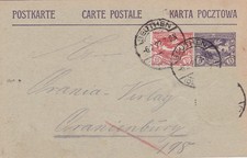 PK Oberschlesien / Haute Silesie , auffrankiert , 1922 , Beuthen  , MiF