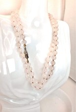 Art Deco Rosenquarz-Kette