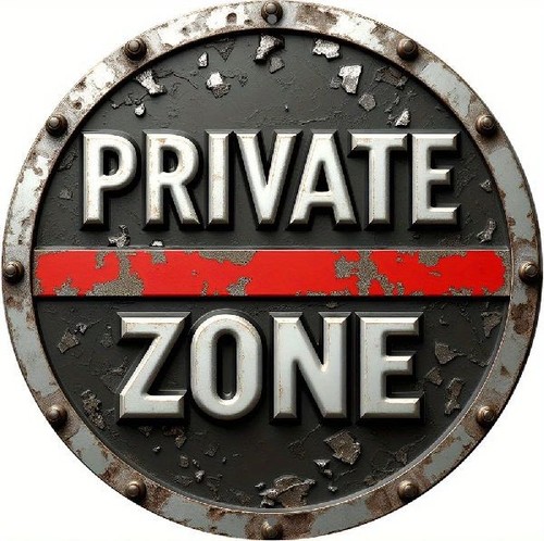 Blechschild rund private zone - blechschild,