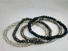 Armband Set 4tlg Perlen Boho Ibiza Style Modeschmuck Glasperlen Stretcharmband