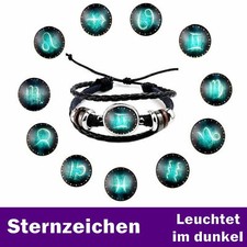 Armband Horoskop Sternzeichen leuchtet Surfer Leder Armband Herren Damen chunk