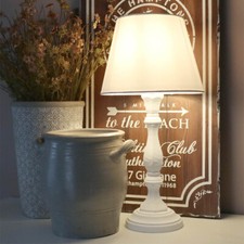 1b-Ware: Tischlampe WHITE weiß im Landhausstil H50cm Tischleuchte E14 Country