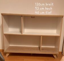 Regal weiß / beige, Füße Echtholz, Stil skandinavisch