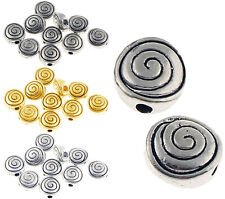 Metall Perlen Spacer 6/8 mm Spirale Motiv Metallperlen Schmuckteil Zwischenteile