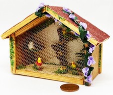Puppenhaus Stained Holz Voliere Mit Vögel 1:12 Maßstab Tumdee Gartenzubehör 3S