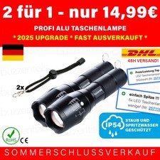 2x LED Taschenlampen, Extrem Hell, Staub-Spritzwasser, 5 Modi - Nur noch wenige!