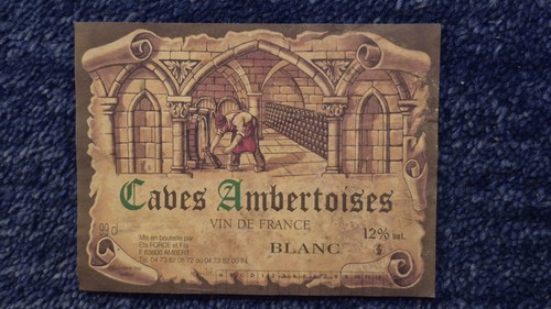 Altes weinetikett caves - weinetikett,,
