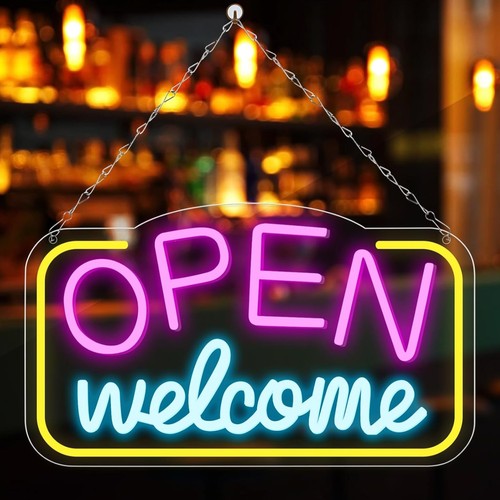 Open welcome led neon - open,