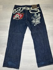 Vintage Ed Hardy Baggy Jeans Mit Print